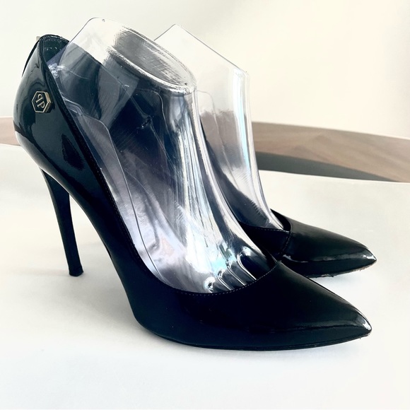 Woman shoes high heels 9.5 US 
40 EU black PHILIPP PLEIN  VGEC made in Italy EUC - Picture 3 of 16